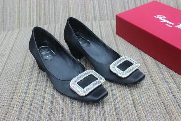 RV Shallow mouth Block heel Shoes Women--033